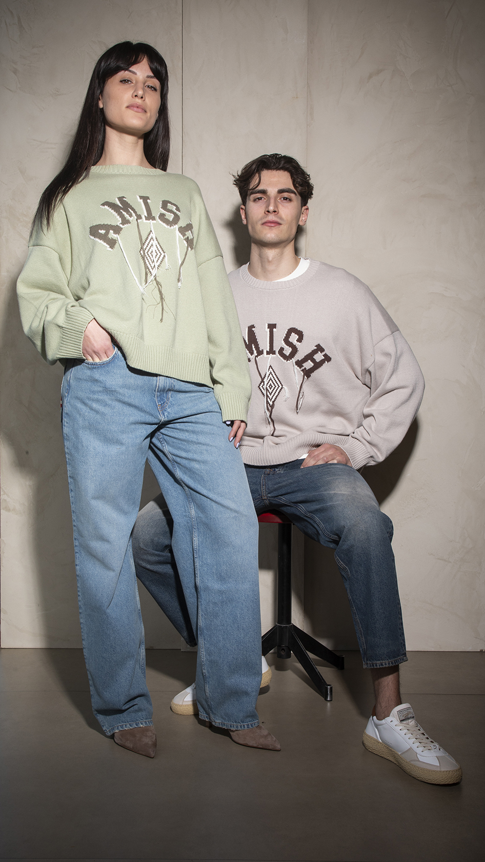 AMISH | MAGLIA CREW NECK FRAY