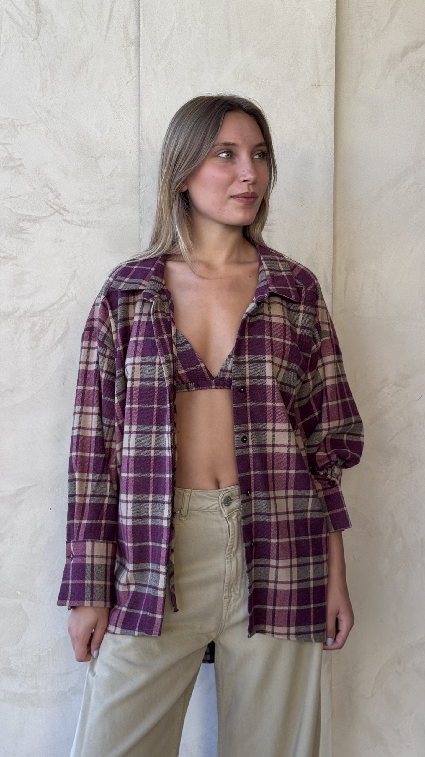 VICOLO | CAMICIA CHECK BORDEAUX