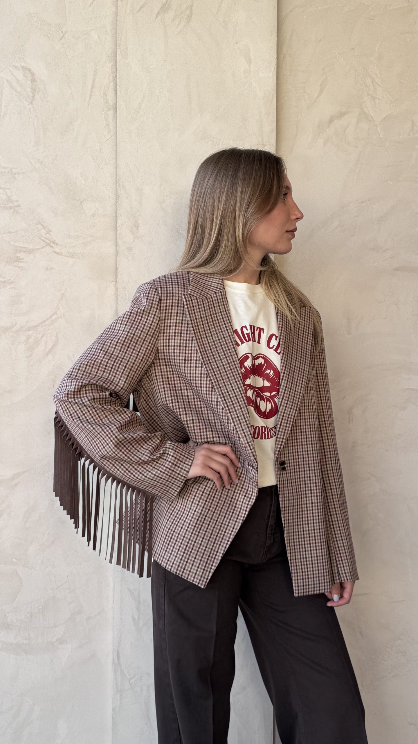 VICOLO | GIACCA FRANGE SAND