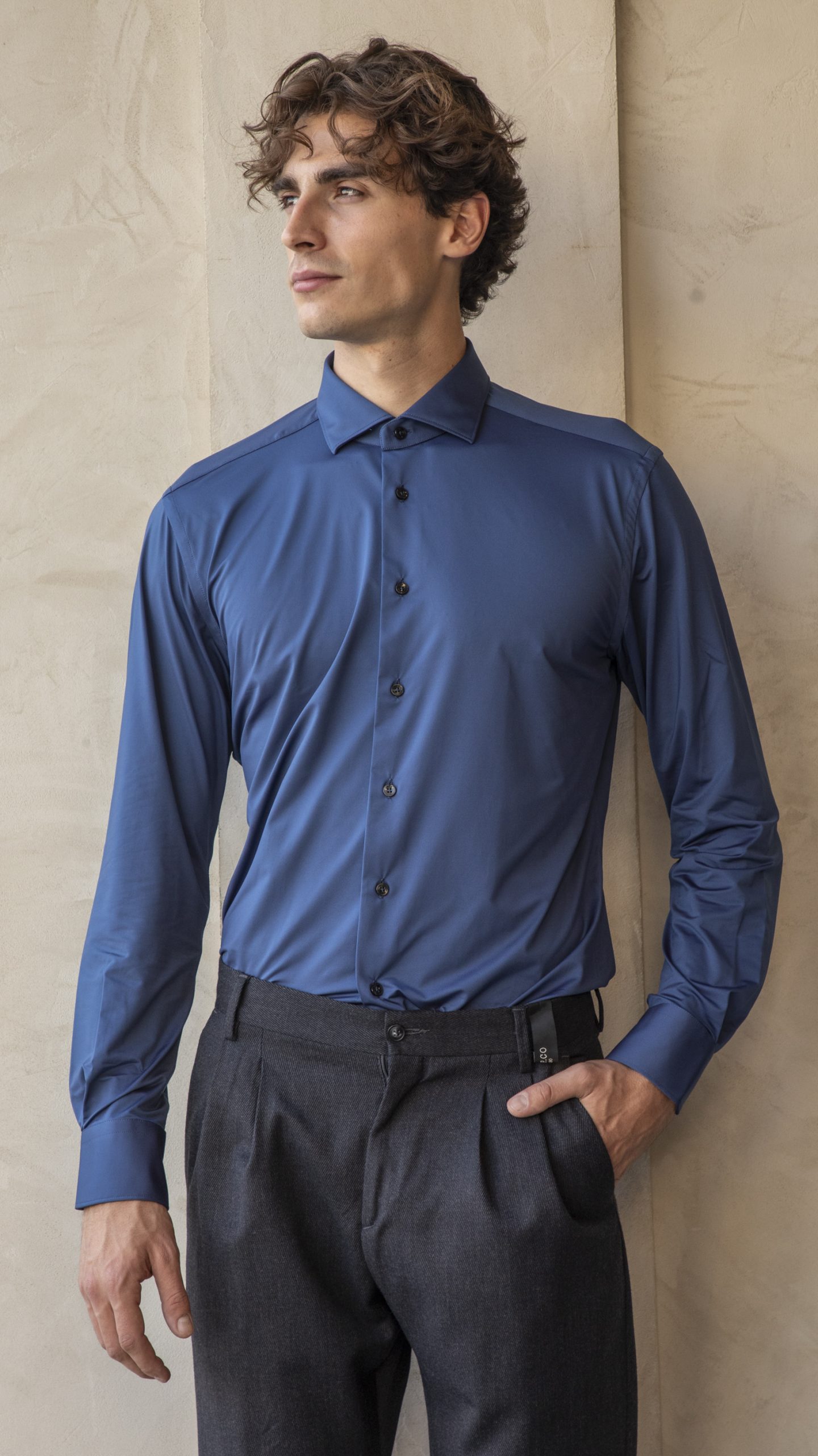 XACUS x EXTRA | Camicia Active Blu Aperto