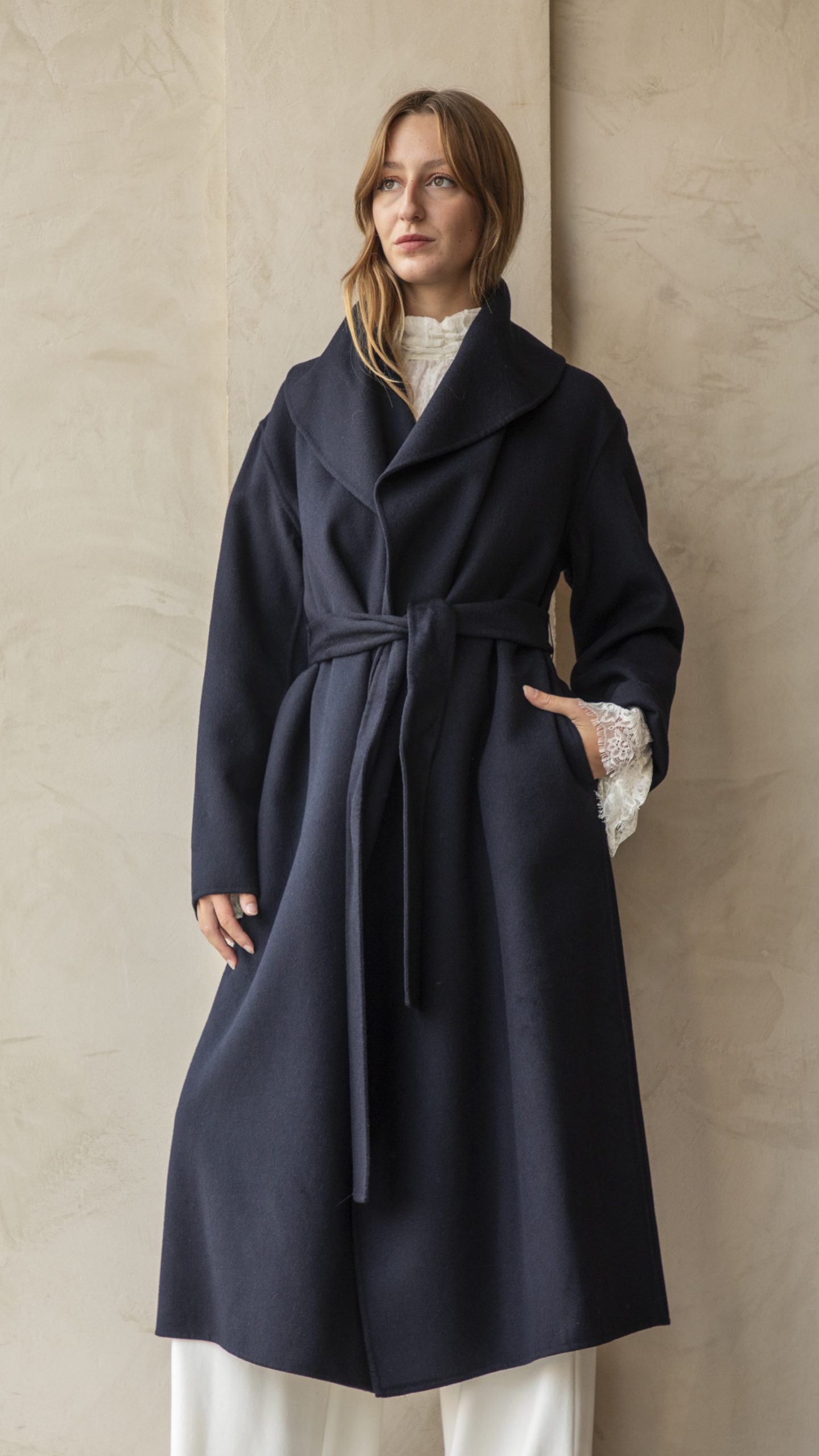 VICOLO | CAPPOTTO MAXI SCIALLE BLU